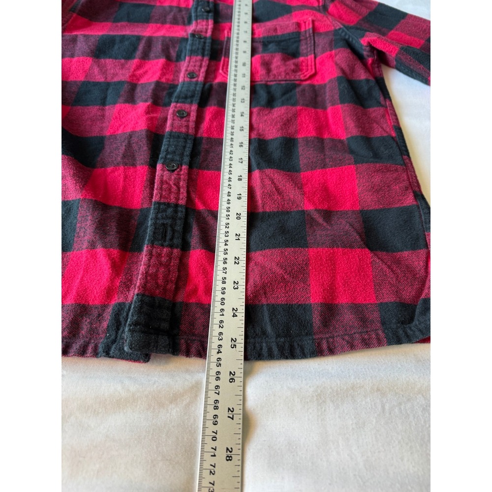 Hollister Mens Red Black Buffalo Plaid Flannel Shirt Small Lumberjack Cabin Cozy - Picture 10 of 11